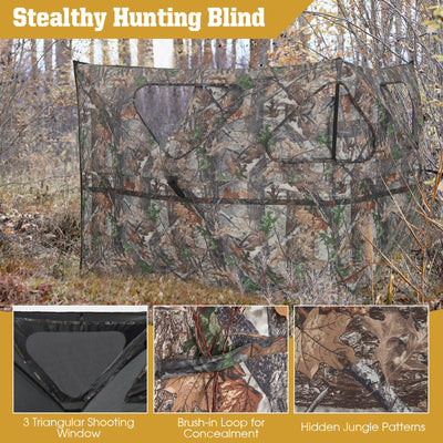 2-Panel Hunting Ground Blind Pop Up Fence with 3 Shoot Through Ports
