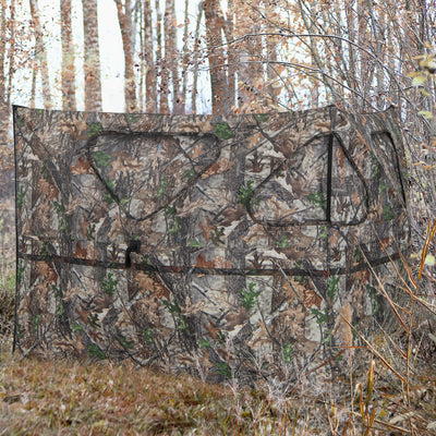 2-Panel Hunting Ground Blind Pop Up Fence with 3 Shoot Through Ports