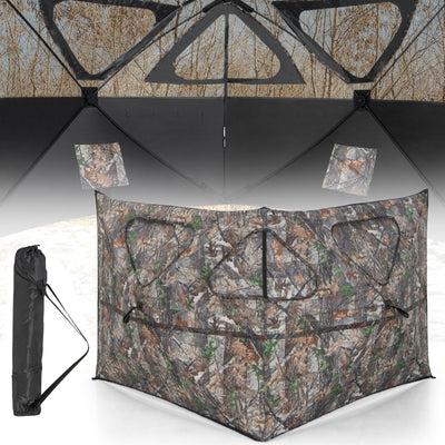 2-Panel Hunting Ground Blind Pop Up Fence with 3 Shoot Through Ports