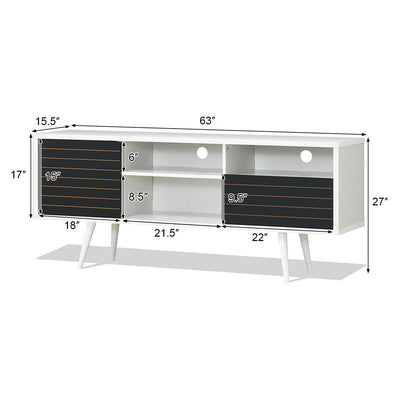Mid-Century Modern TV Stand with Storage Shelves for TVs up to 65 Inch