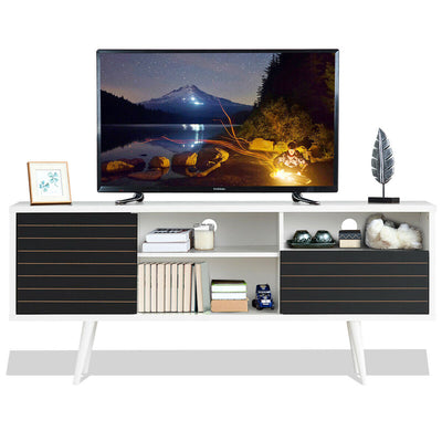 Mid-Century Modern TV Stand with Storage Shelves for TVs up to 65 Inch