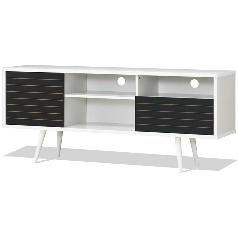 Mid-Century Modern TV Stand with Storage Shelves for TVs up to 65 Inch