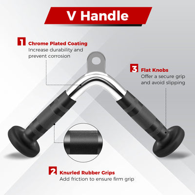 4-Piece Cable Machine Attachment Set for Home Gym