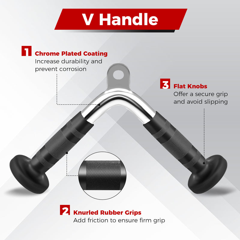 4-Piece Cable Machine Attachment Set for Home Gym