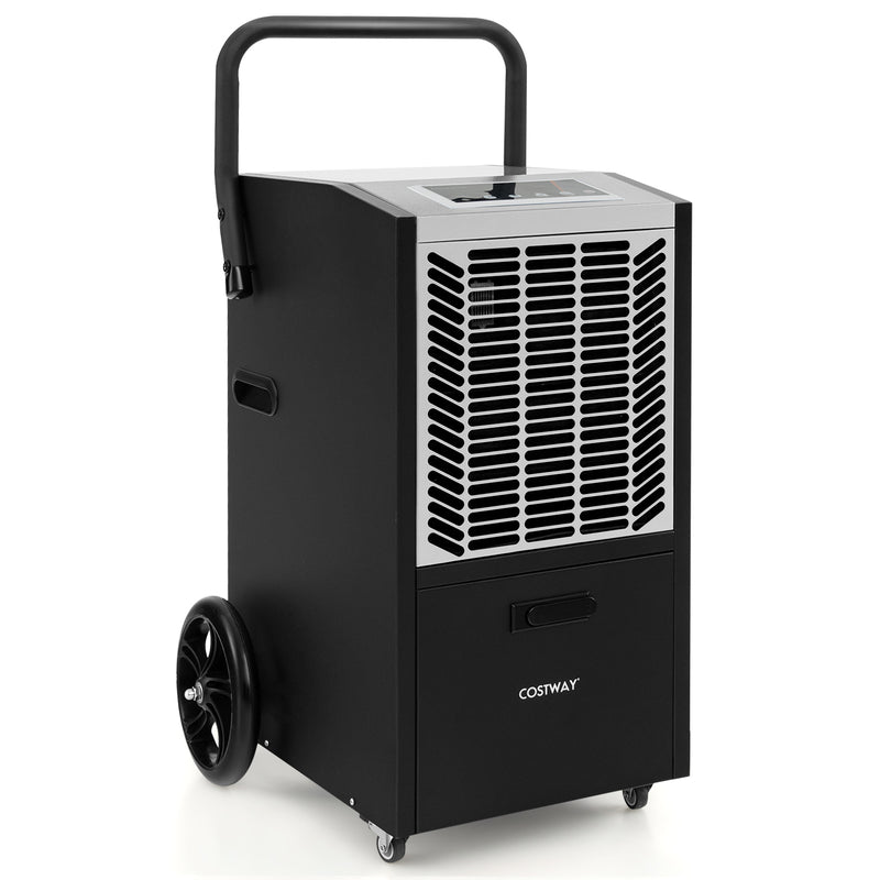 backordered- 163 Pints Commercial Dehumidifier Crawl Space Dehumidifier with Pump and Drain Hose-White