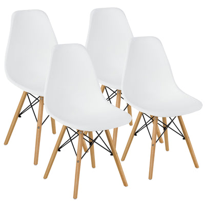 *Set of 4 Modern DSW Dining Side Chair Wood Legs - White