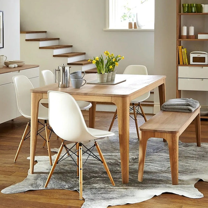 *Set of 4 Modern DSW Dining Side Chair Wood Legs - White