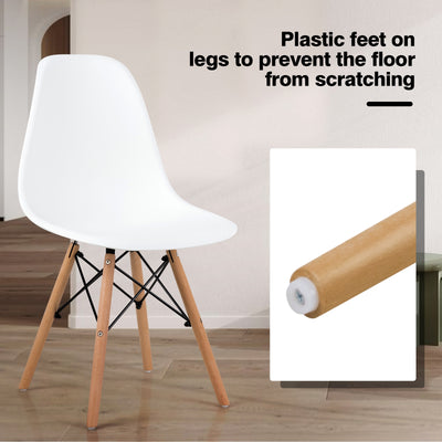 *Set of 4 Modern DSW Dining Side Chair Wood Legs - White