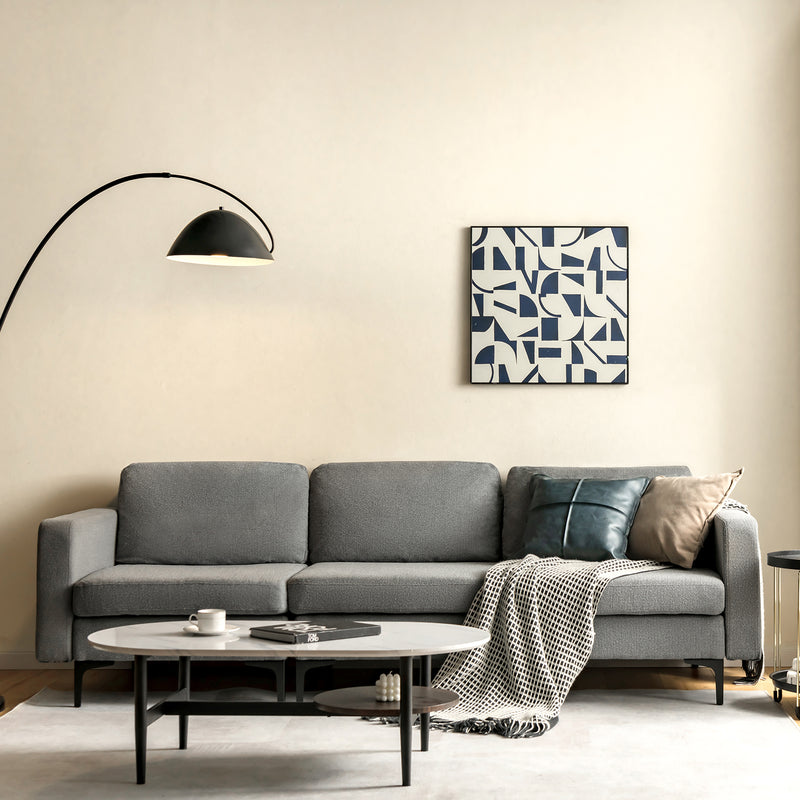Modular L-shaped Sectional Sofa with Reversible Chaise and 2 USB Ports-Dark Gray