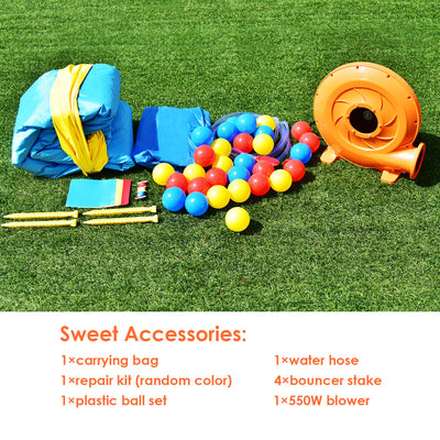 Inflatable Kids Slide Bounce House with 550w Blower