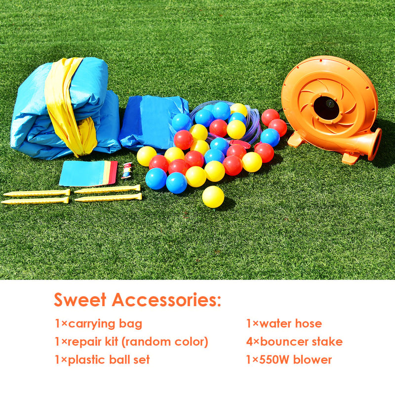 Inflatable Kids Slide Bounce House with 550w Blower