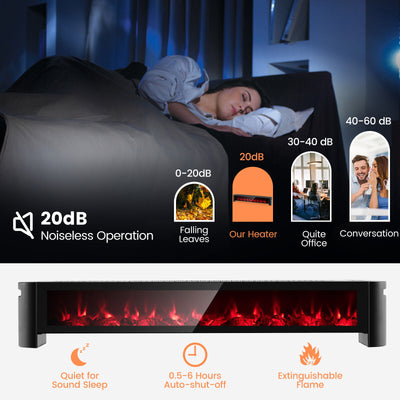 *1400W Electric Baseboard Heater with Realistic Multicolor Flame - Black