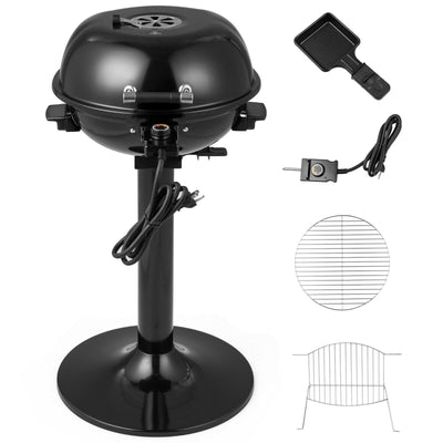 1600W Electric BBQ Grill with Removable Non-Stick Warming Rack-Black