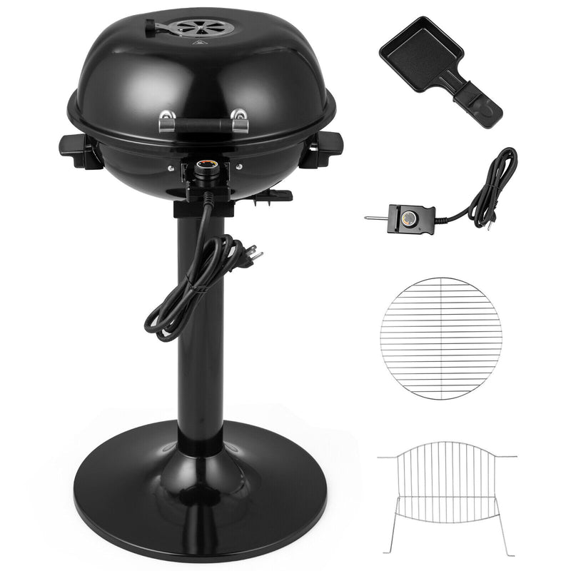1600W Electric BBQ Grill with Removable Non-Stick Warming Rack-Black