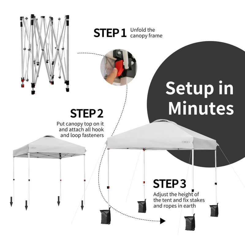 6.6 x 6.6 Feet Outdoor Pop-up Canopy Tent with Roller Bag-Gray