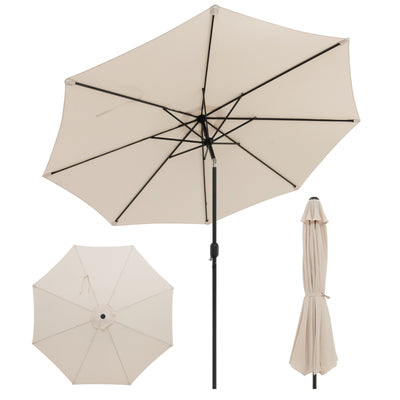 10 Feet Outdoor Patio Umbrella with Tilt Adjustment and Crank-Beige