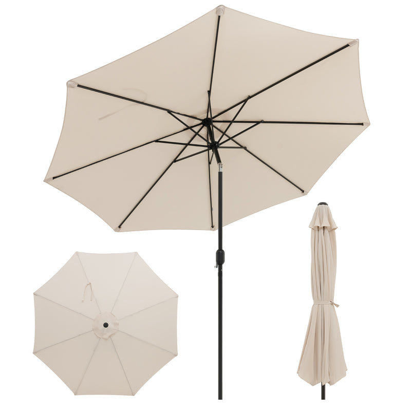 10 Feet Outdoor Patio Umbrella with Tilt Adjustment and Crank-Beige
