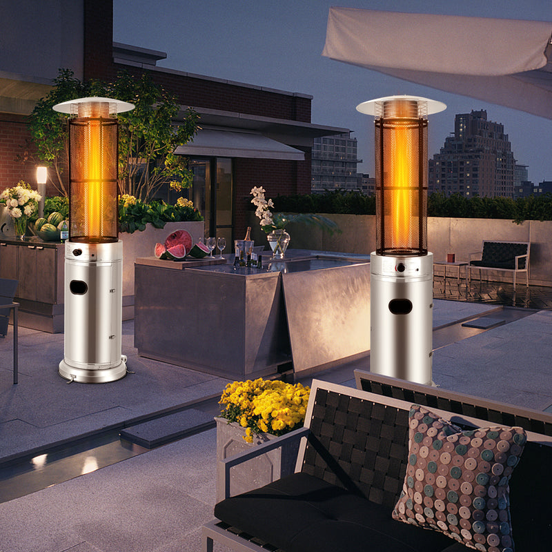 40000 BTU Stainless Steel Round Glass Tube Patio Heater