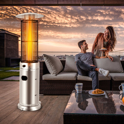 40000 BTU Stainless Steel Round Glass Tube Patio Heater