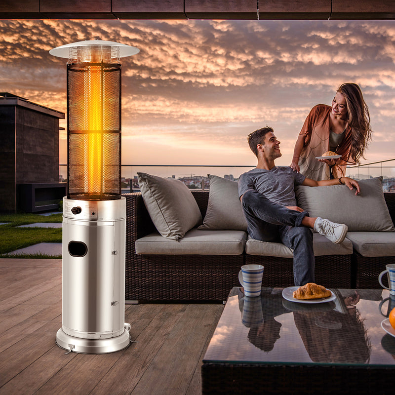 40000 BTU Stainless Steel Round Glass Tube Patio Heater