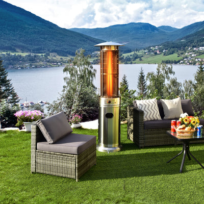 40000 BTU Stainless Steel Round Glass Tube Patio Heater