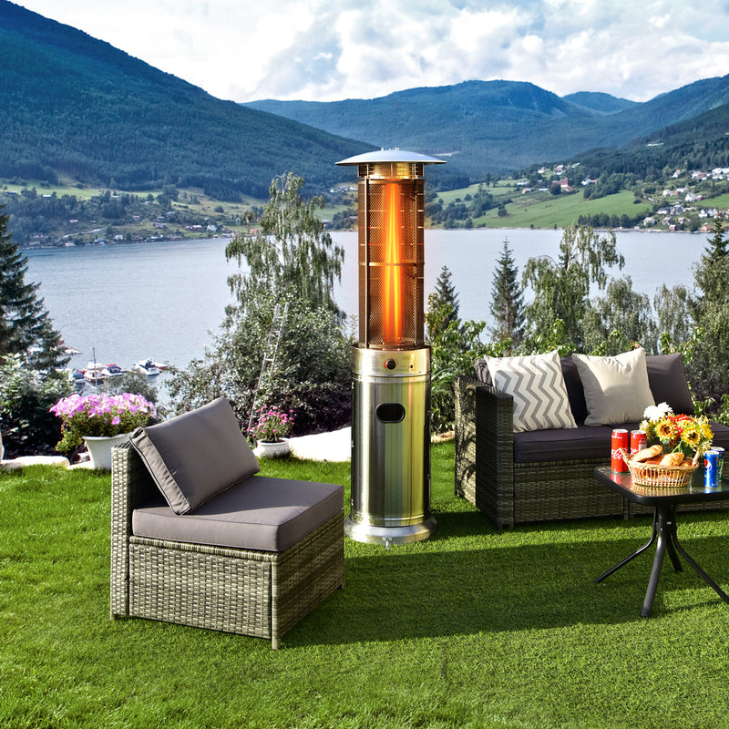 40000 BTU Stainless Steel Round Glass Tube Patio Heater