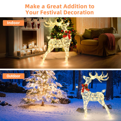 Lighted Standing Reindeer with Stakes for Christmas Decoration