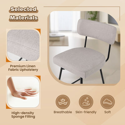 25 Inch 2-Piece Modern Upholstered Bar Stools with Back