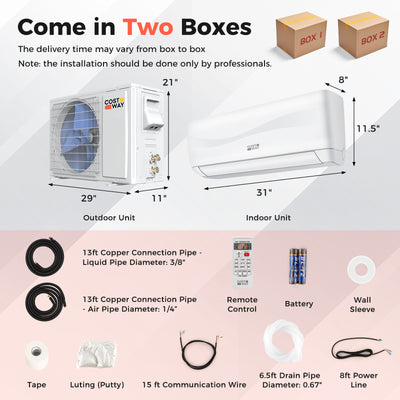 Blast 12000 BTU 17 SEER2 208-230V Ductless Mini Split Air Conditioner and Heater