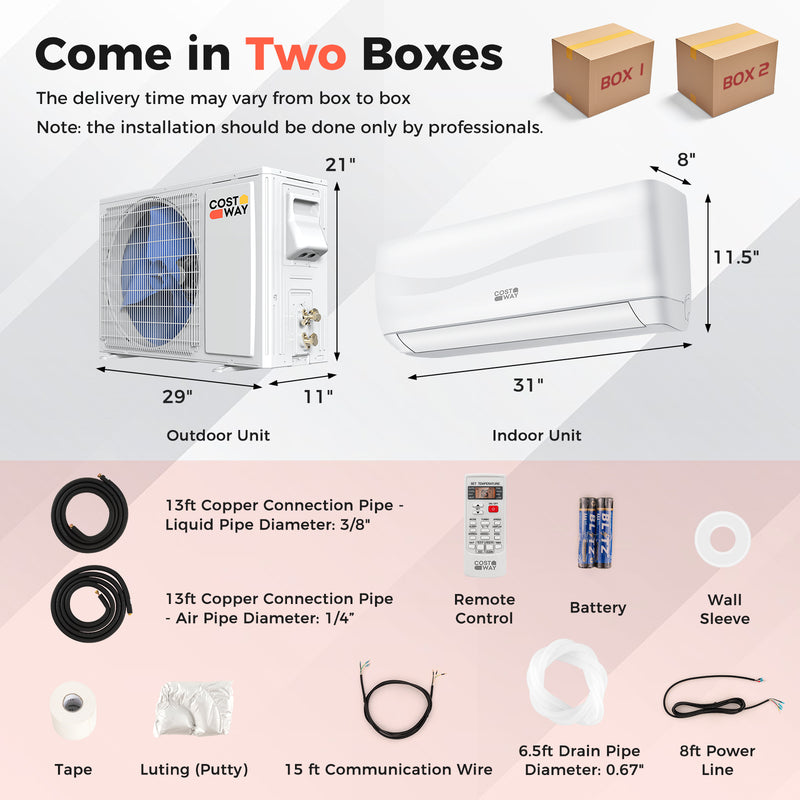 Blast 12000 BTU 17 SEER2 208-230V Ductless Mini Split Air Conditioner and Heater