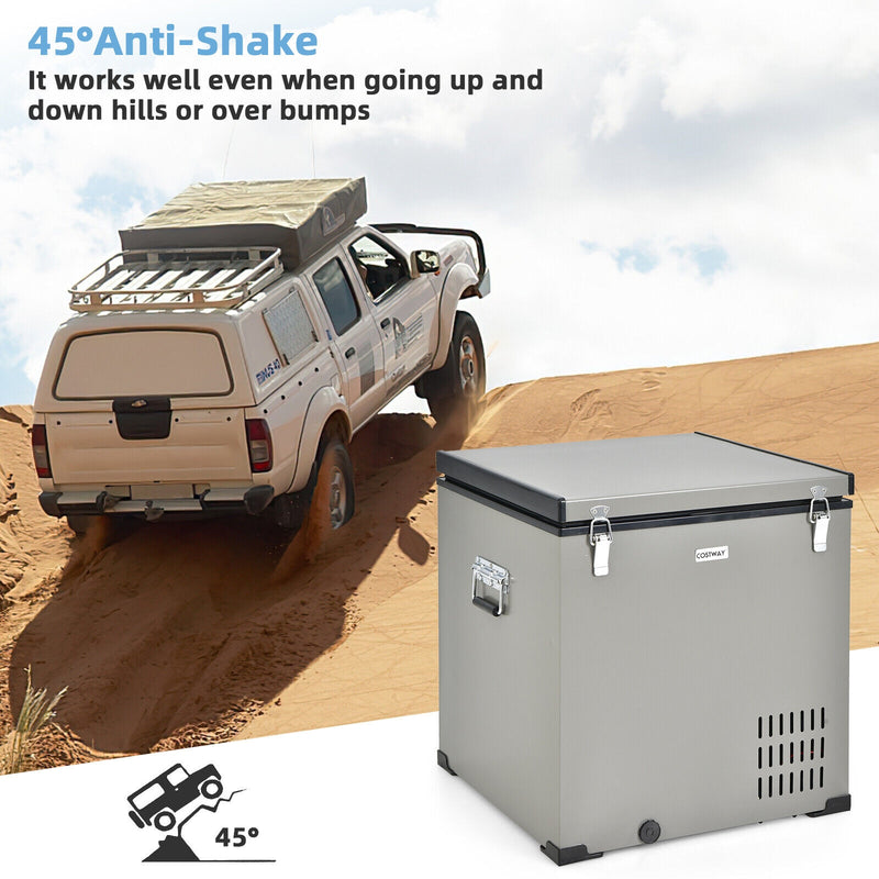 *68 Quart Portable Car Refrigerator with DC and AC Adapter - S