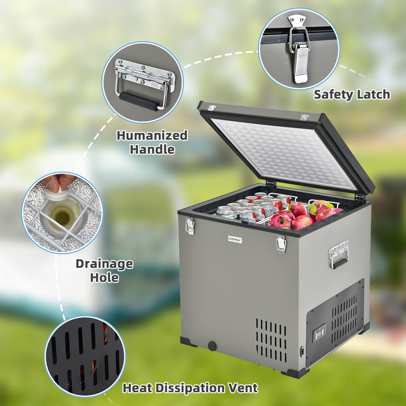 *68 Quart Portable Car Refrigerator with DC and AC Adapter - S