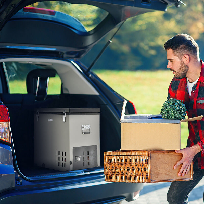 *68 Quart Portable Car Refrigerator with DC and AC Adapter - S