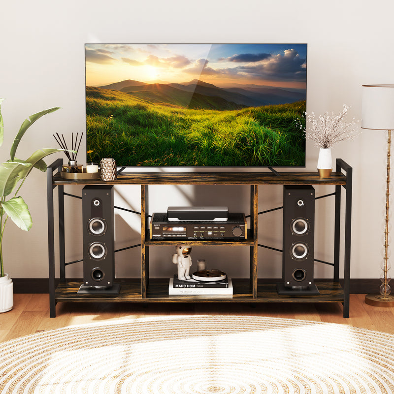 800 Inch Tv TV Stand for 55 Inch TVs Industrial Entertainment Center-Rustic Brown