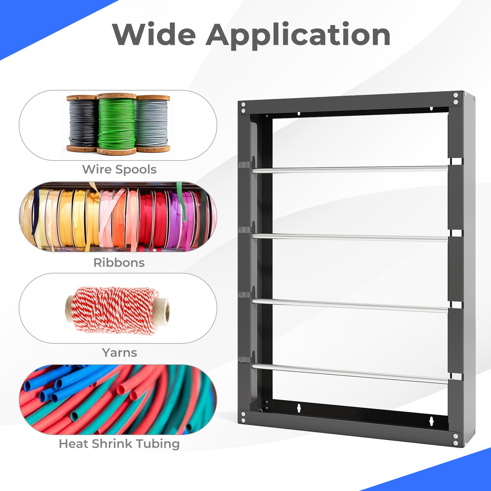 Tabletop Wire Spool Rack Wire Spool Rack with 4 Rods for Electrical Industrial and Retail Use-G