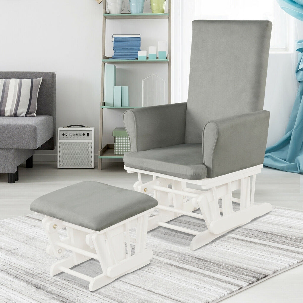 Grey rocking chair with ottoman 2025