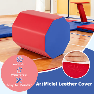 24.5 Inch x 24.5 Inch Octagon Gymnastics Mat with Waterproof Zippered Cover-Red