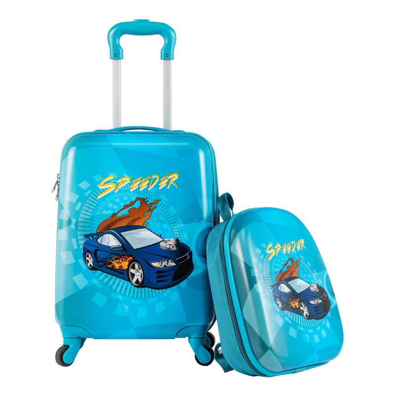 2 PCS Kid Luggage Set With Spinner Wheels for Children Boys Girls-Navy