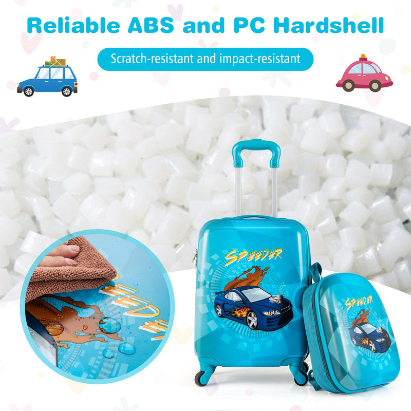 2 PCS Kid Luggage Set With Spinner Wheels for Children Boys Girls-Navy