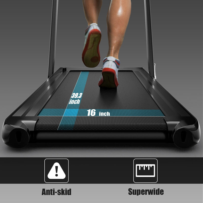 2 in 1 2.25HP Folding Treadmill with APP Speaker Remote Control-Black