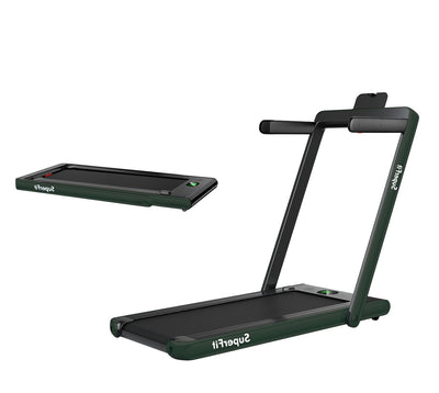 2 in 1 2.25HP Folding Treadmill with APP Speaker Remote Control-Green