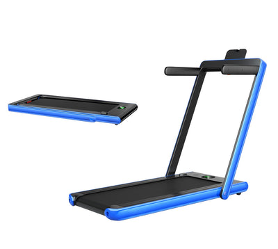 2 in 1 2.25HP Folding Treadmill with APP Speaker Remote Control-Navy