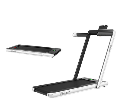 2 in 1 2.25HP Folding Treadmill with APP Speaker Remote Control-White