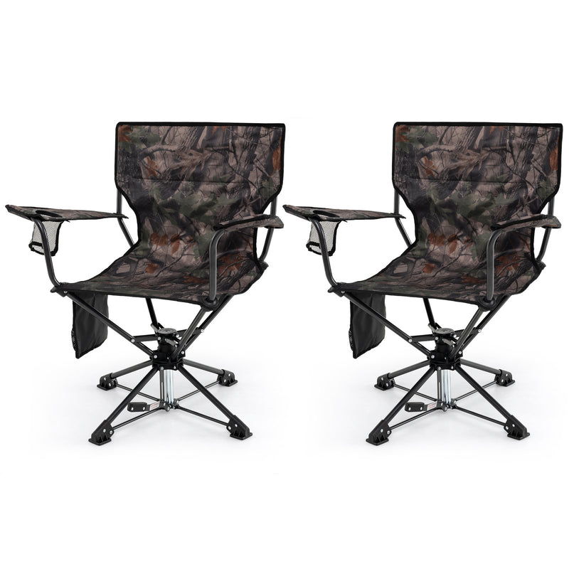 360° Swivel Hunting Chair Portable Foldable Hunting Chair Set of 2-Camo