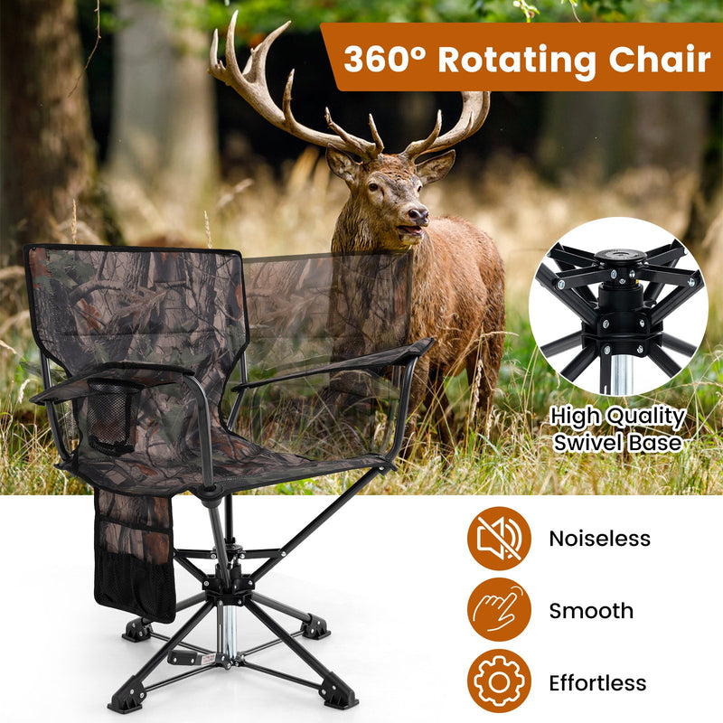 360° Swivel Hunting Chair Portable Foldable Hunting Chair Set of 2-Camo