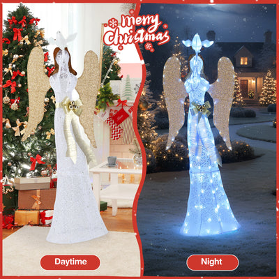 3D Lighted Angel Christmas Decoration 5.5 FT Halo Angel