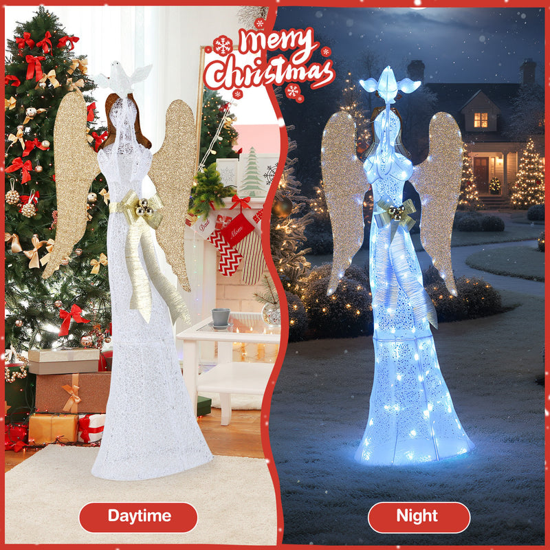 3D Lighted Angel Christmas Decoration 5.5 FT Halo Angel