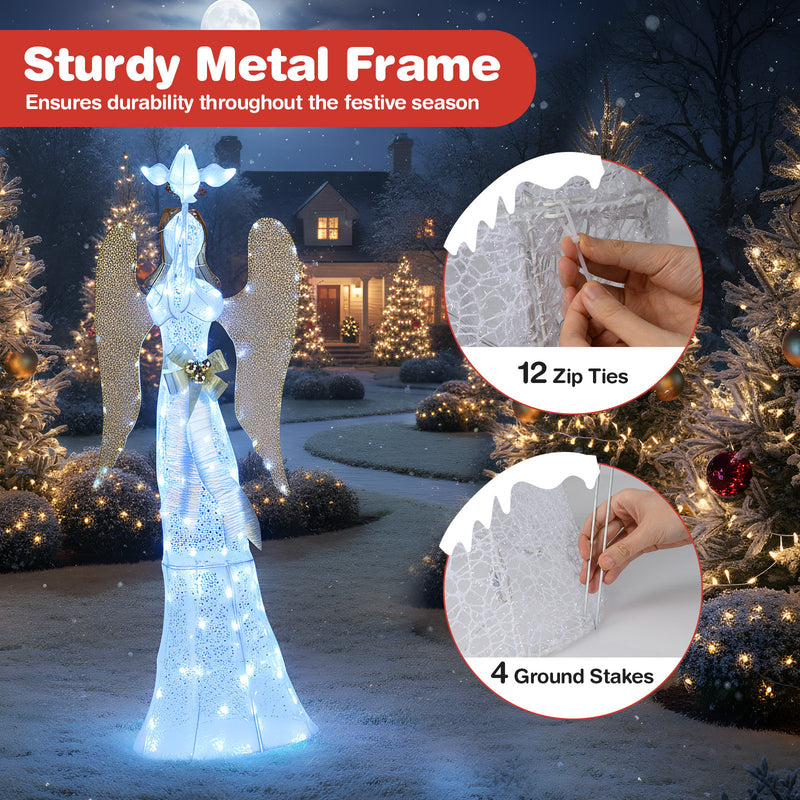 3D Lighted Angel Christmas Decoration 5.5 FT Halo Angel