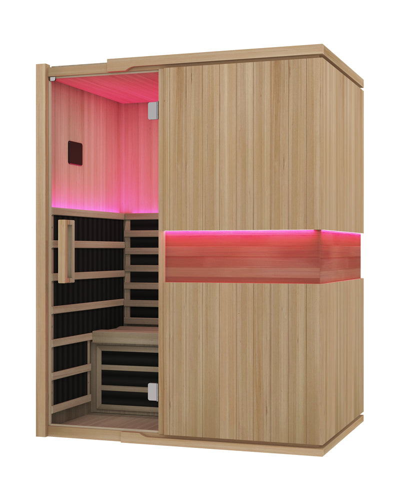 PREORDER - Blisspod, Milano, Full Spectrum Sauna Canadian Hemlock Ultra Low EMF, 7 Far Infrared & Red Glass Heater & Chromotherapy, 3 Person