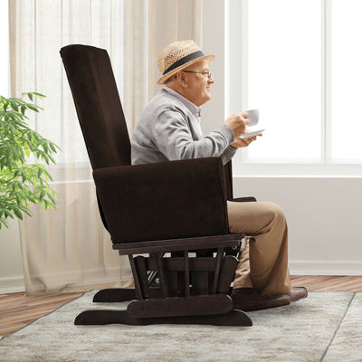 Baby Nursery Relax Rocker Rocking Chair Glider & Ottoman Set-Coffee